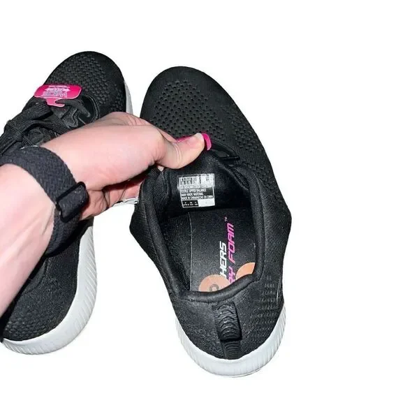 NWT SKECHERS Memory Foam Black Athletic Shoes Size 8 - Picture 4 of 5